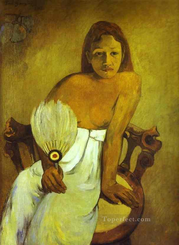 Girl with a Fan Post Impressionism Primitivism Paul Gauguin Oil Paintings